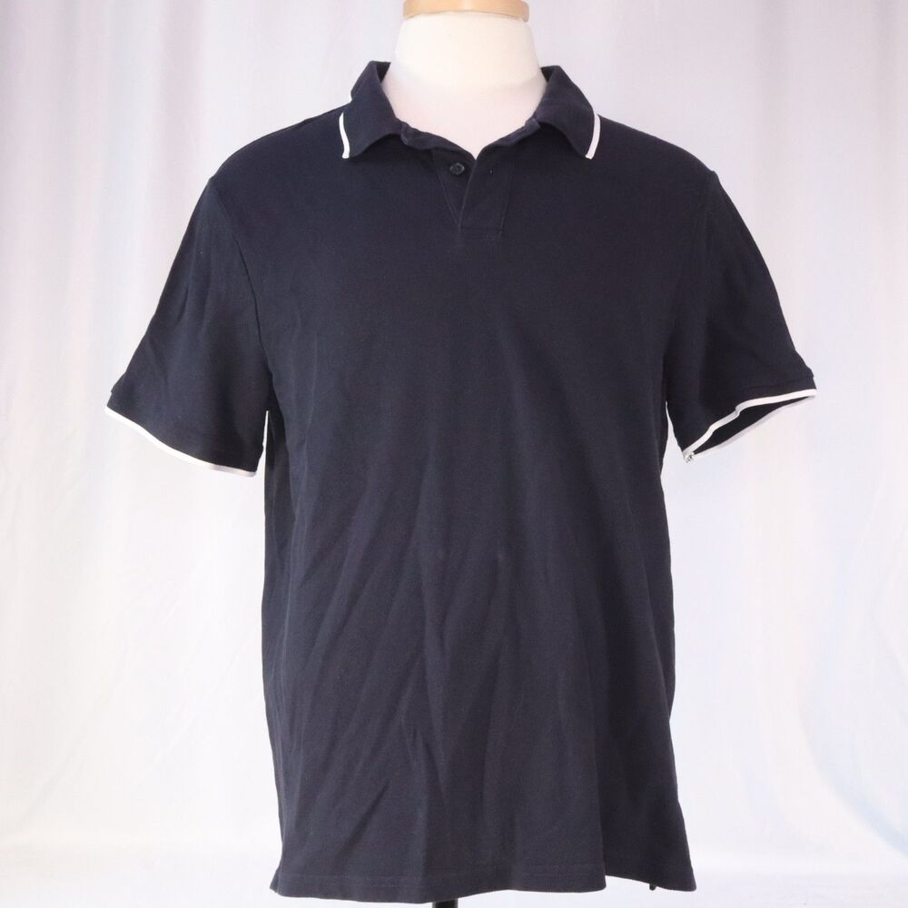 Golf Shirt Size XL H&M Slim Fit Black Polo